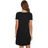 imageWiWi Bamboo Viscose Nightgowns for Women Short Sleeve Vneck Nightshirt Loose Comfy Pajama Dress SXXLBlack