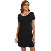 imageWiWi Bamboo Viscose Nightgowns for Women Short Sleeve Vneck Nightshirt Loose Comfy Pajama Dress SXXLBlack