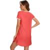 imageWiWi Bamboo Viscose Nightgowns for Women Short Sleeve Vneck Nightshirt Loose Comfy Pajama Dress SXXLCoral