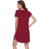 imageWiWi Bamboo Viscose Nightgowns for Women Short Sleeve Vneck Nightshirt Loose Comfy Pajama Dress SXXLWine