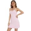 imageWiWi Bamboo Viscose Slip Nightgowns for Women Sexy Chemises Nightshirt Full Slips Spaghetti Strap Sleep Dress SXXLPink