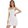 imageWiWi Bamboo Viscose Slip Nightgowns for Women Sexy Chemises Nightshirt Full Slips Spaghetti Strap Sleep Dress SXXLPure White