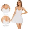 imageWiWi Cotton Lingerie for Women Sexy Full Slip Nightgown Lace Babydoll Chemise Mini Sleeveless Camisole Dress SXXLAwhite