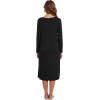 imageWiWi Nightgowns for Women Long Sleeve Night shirt Soft Sleepshirt Satin V Neck SleepwearViscose Made from Bamboo SXXLBlack