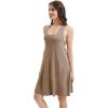 imageWiWi Nightgowns for Women Sleeveless Sleepwear Racerback Nightgown Soft Viscose from Bamboo Pajamas Sleepshirts SXXLCamel