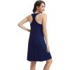 imageWiWi Nightgowns for Women Sleeveless Sleepwear Racerback Nightgown Soft Viscose from Bamboo Pajamas Sleepshirts SXXLNavy