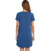 imageWiWi Nightgowns for Women Soft Short Sleeve Gowns Sleepwear Sleep Shirts Cool Nightwear Viscose from Bamboo SXXLPrussian Blue
