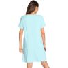 imageWiWi Nightgowns for Women Viscose from Bamboo Short Sleeve Pajama Dress with Pockets Nightshirt Gowns SXXLAqua