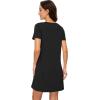 imageWiWi Nightgowns for Women Viscose from Bamboo Short Sleeve Pajama Dress with Pockets Nightshirt Gowns SXXLBlack