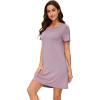 imageWiWi Nightgowns for Women Viscose from Bamboo Short Sleeve Pajama Dress with Pockets Nightshirt Gowns SXXLDeauville Mauve