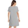 imageWiWi Nightgowns for Women Viscose from Bamboo Short Sleeve Pajama Dress with Pockets Nightshirt Gowns SXXLHeather Grey