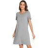 imageWiWi Nightgowns for Women Viscose from Bamboo Short Sleeve Pajama Dress with Pockets Nightshirt Gowns SXXLHeather Grey