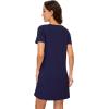 imageWiWi Nightgowns for Women Viscose from Bamboo Short Sleeve Pajama Dress with Pockets Nightshirt Gowns SXXLNavy
