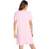 imageWiWi Nightgowns for Women Viscose from Bamboo Short Sleeve Pajama Dress with Pockets Nightshirt Gowns SXXLPink