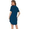 imageWiWi Nightgowns for Women Viscose from Bamboo Short Sleeve Pajama Gowns Button Down Nightshirts SXXLPeacock Blue