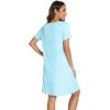 imageWiWi Nightgowns for Women Viscose from Bamboo VNeck Pjs Gowns Short Sleeve Sleepwear SXXLAqua