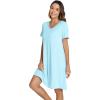 imageWiWi Nightgowns for Women Viscose from Bamboo VNeck Pjs Gowns Short Sleeve Sleepwear SXXLAqua