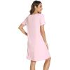 imageWiWi Nightgowns for Women Viscose from Bamboo VNeck Pjs Gowns Short Sleeve Sleepwear SXXLPink