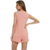 imageWiWi Pajama Set for Women Bamboo Viscose Sleeveless Tops with Shorts Pjs Sets Soft Summer Sleepwear Pj SXXLBlush Pink