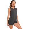 imageWiWi Pajama Set for Women Bamboo Viscose Sleeveless Tops with Shorts Pjs Sets Soft Summer Sleepwear Pj SXXLCharcoal Heather