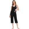 imageWiWi Pajama Set for Women Tank Top 2 Piece PJ Comfy Viscose from Bamboo Sleepwear Sleeveless Loungewear SXXLAblack