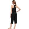 imageWiWi Pajama Set for Women Tank Top 2 Piece PJ Comfy Viscose from Bamboo Sleepwear Sleeveless Loungewear SXXLAblack