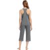 imageWiWi Pajama Set for Women Tank Top 2 Piece PJ Comfy Viscose from Bamboo Sleepwear Sleeveless Loungewear SXXLAdark Heather Grey