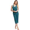 imageWiWi Pajama Set for Women Tank Top 2 Piece PJ Comfy Viscose from Bamboo Sleepwear Sleeveless Loungewear SXXLAdark Teal