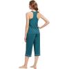imageWiWi Pajama Set for Women Tank Top 2 Piece PJ Comfy Viscose from Bamboo Sleepwear Sleeveless Loungewear SXXLAdark Teal