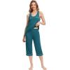 imageWiWi Pajama Set for Women Tank Top 2 Piece PJ Comfy Viscose from Bamboo Sleepwear Sleeveless Loungewear SXXLAdark Teal