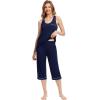 imageWiWi Pajama Set for Women Tank Top 2 Piece PJ Comfy Viscose from Bamboo Sleepwear Sleeveless Loungewear SXXLAnavy