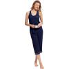 imageWiWi Pajama Set for Women Tank Top 2 Piece PJ Comfy Viscose from Bamboo Sleepwear Sleeveless Loungewear SXXLAnavy