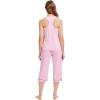 imageWiWi Pajama Set for Women Tank Top 2 Piece PJ Comfy Viscose from Bamboo Sleepwear Sleeveless Loungewear SXXLApink