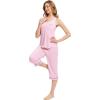 imageWiWi Pajama Set for Women Tank Top 2 Piece PJ Comfy Viscose from Bamboo Sleepwear Sleeveless Loungewear SXXLApink