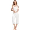 imageWiWi Pajama Set for Women Tank Top 2 Piece PJ Comfy Viscose from Bamboo Sleepwear Sleeveless Loungewear SXXLAraw White