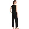 imageWiWi Pajama Set for Women Tank Top 2 Piece PJ Comfy Viscose from Bamboo Sleepwear Sleeveless Loungewear SXXLBblack