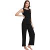 imageWiWi Pajama Set for Women Tank Top 2 Piece PJ Comfy Viscose from Bamboo Sleepwear Sleeveless Loungewear SXXLBblack