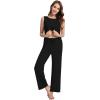 imageWiWi Pajama Set for Women Tank Top 2 Piece PJ Comfy Viscose from Bamboo Sleepwear Sleeveless Loungewear SXXLBblack