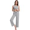 imageWiWi Pajama Set for Women Tank Top 2 Piece PJ Comfy Viscose from Bamboo Sleepwear Sleeveless Loungewear SXXLBheather Grey