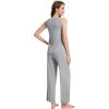 imageWiWi Pajama Set for Women Tank Top 2 Piece PJ Comfy Viscose from Bamboo Sleepwear Sleeveless Loungewear SXXLBheather Grey
