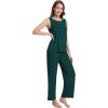 imageWiWi Pajama Set for Women Tank Top 2 Piece PJ Comfy Viscose from Bamboo Sleepwear Sleeveless Loungewear SXXLBpeacock Green