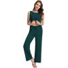 imageWiWi Pajama Set for Women Tank Top 2 Piece PJ Comfy Viscose from Bamboo Sleepwear Sleeveless Loungewear SXXLBpeacock Green