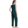 imageWiWi Pajama Set for Women Tank Top 2 Piece PJ Comfy Viscose from Bamboo Sleepwear Sleeveless Loungewear SXXLBpeacock Green
