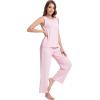 imageWiWi Pajama Set for Women Tank Top 2 Piece PJ Comfy Viscose from Bamboo Sleepwear Sleeveless Loungewear SXXLBpink