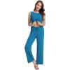 imageWiWi Pajama Set for Women Tank Top 2 Piece PJ Comfy Viscose from Bamboo Sleepwear Sleeveless Loungewear SXXLBteal Blue