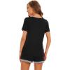 imageWiWi Pajamas Set for Women Short Sleeve Top and Shorts Pjs Set Viscose from Bamboo Ladies Summer Sleepwear SXXLAblack