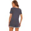 imageWiWi Pajamas Set for Women Short Sleeve Top and Shorts Pjs Set Viscose from Bamboo Ladies Summer Sleepwear SXXLAdark Grey