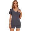 imageWiWi Pajamas Set for Women Short Sleeve Top and Shorts Pjs Set Viscose from Bamboo Ladies Summer Sleepwear SXXLAdark Grey