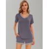 imageWiWi Pajamas Set for Women Short Sleeve Top and Shorts Pjs Set Viscose from Bamboo Ladies Summer Sleepwear SXXLApurplish Grey