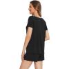 imageWiWi Pajamas Set for Women Short Sleeve Top and Shorts Pjs Set Viscose from Bamboo Ladies Summer Sleepwear SXXLBblack